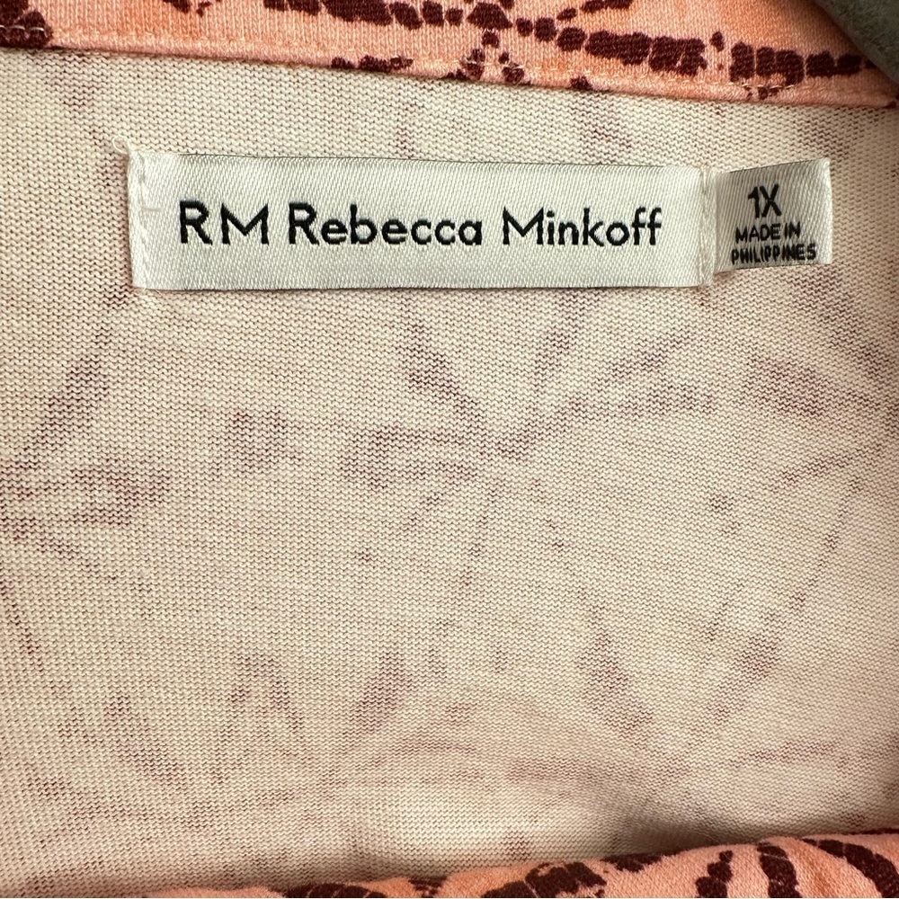 Rebecca Minkoff Brushed Cotton Pink Shibori Rose Patterned Women's Pajama SZ 1X - Picture 3 of 7